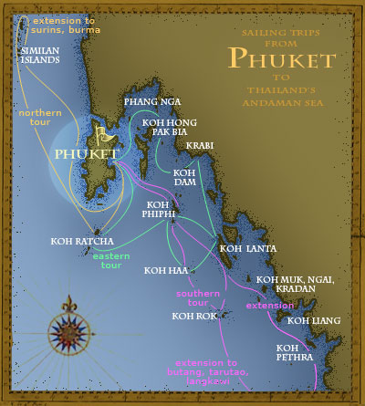 Overnight sailing destinations around Phuket